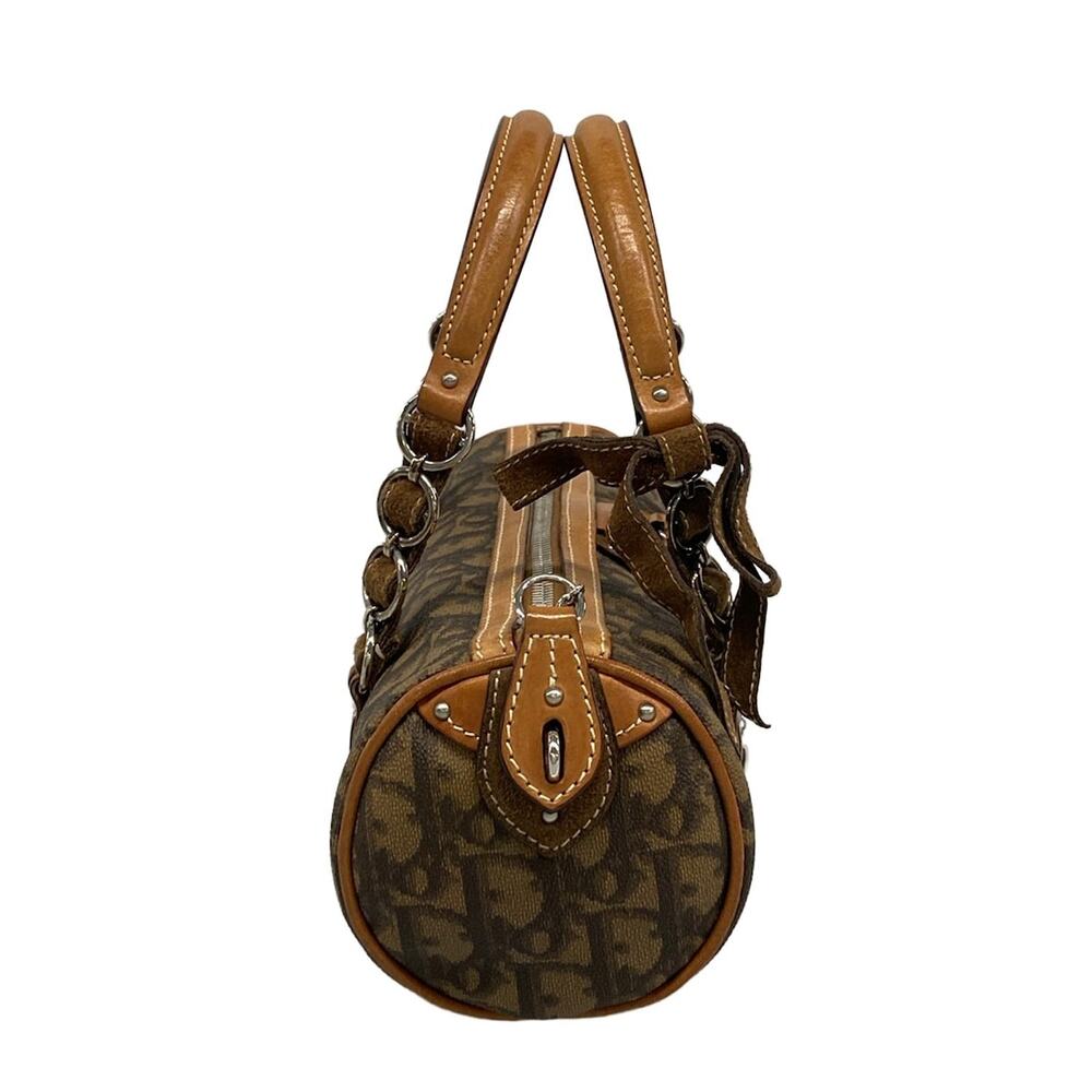 Christian Dior DIOR/ChristianDior Romantique Handbag Brown Black PVC Leather - Picture 2 of 15